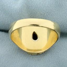 Mens 3/4ct Tw Diamond Pear Shaped Statement Ring In 14k Yellow Gold