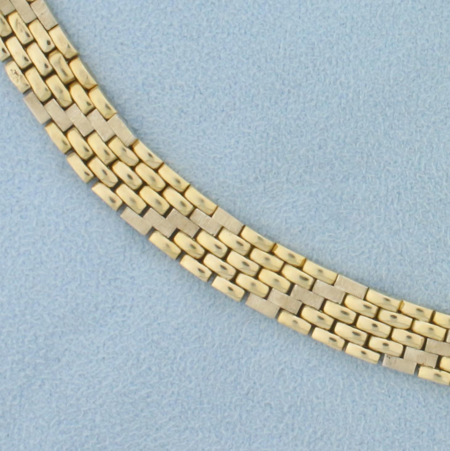 Italian Made Designer Panther Link Bracelet In 18k Yellow Gold