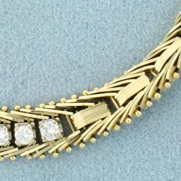 Designer Diamond Bracelet In 14k Yellow Gold