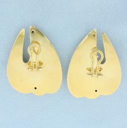 Italian Made Large Swirl Design Statement Earrings In 14 Yellow Gold