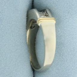 Mens 5 Stone Wedding Or Anniversary Ring In 14k White Gold