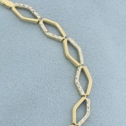 Geometric Diamond Cut Bracelet In 14k Yellow And White Gold