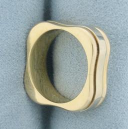 Designer Eros Unique Square Ring In 18k Yellow And White Gold