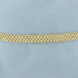Italian Diamond Cut Mesh Bracelet In 14k Yellow Gold