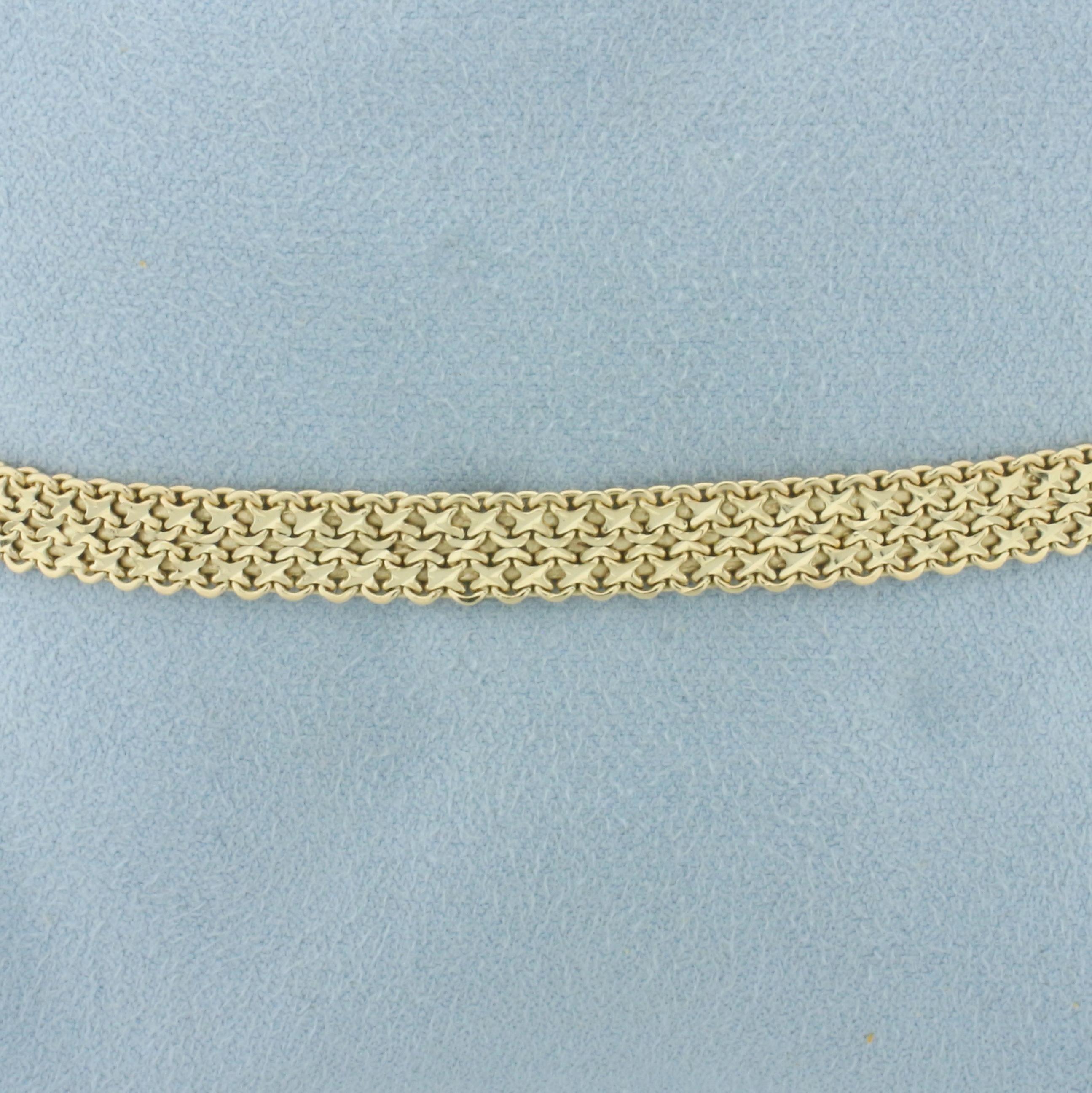 Italian Diamond Cut Mesh Bracelet In 14k Yellow Gold