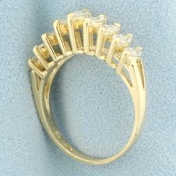Marquise Diamond 9 Stone Ring In 14k Yellow Gold