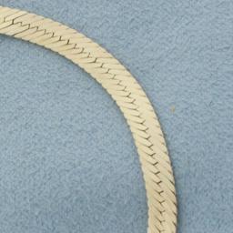 Reversible Herringbone Bracelet In 14k Yellow Gold