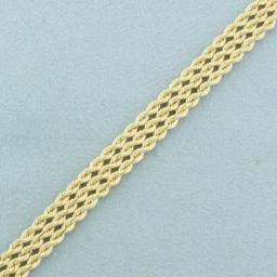 Diamond Cut Triple Strand Rope Link Bracelet In 14k Yellow Gold