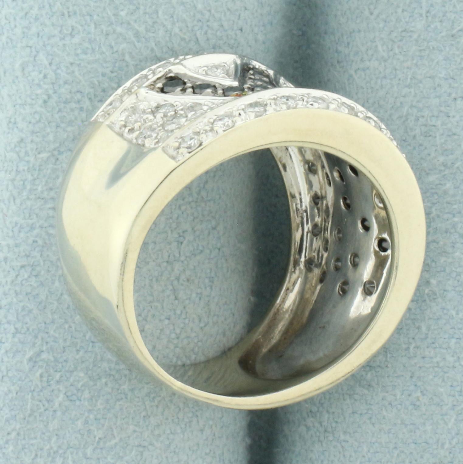 Blank And White Pave Set Diamond Ring In 14k White Gold