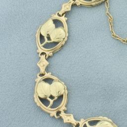 Leaf Design Nature Bracelet In 14k Yellow Gold