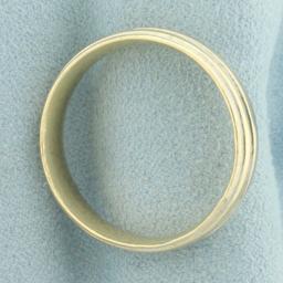 Mens Banded Design Wedding Band Ring In 14k Yellow Gold