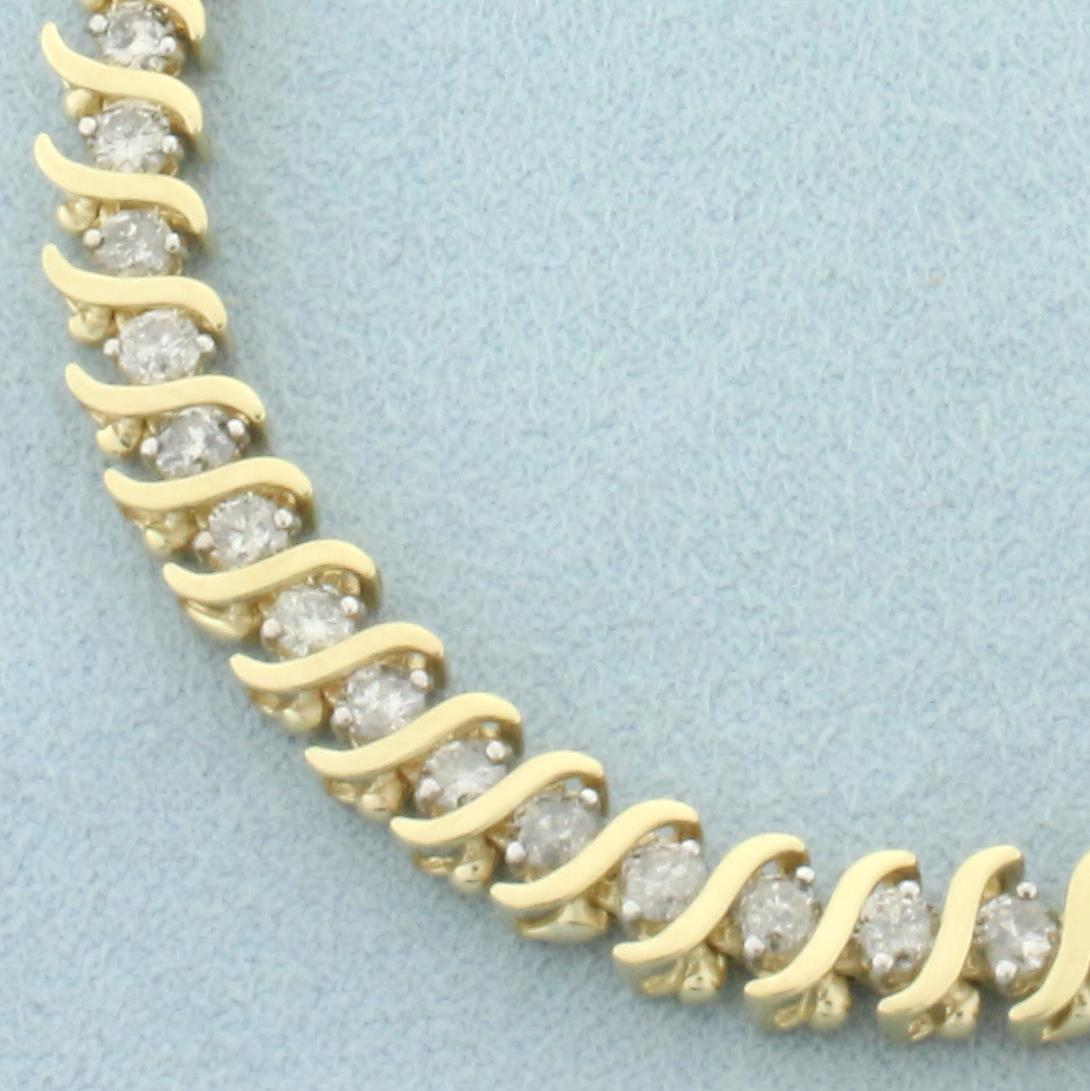4ct Diamond Tennis Bracelet In 10k Yellow Gold
