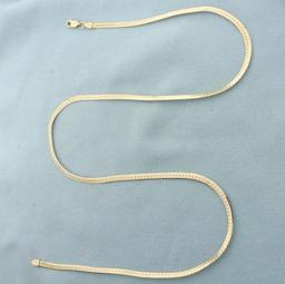 20 Inch Herringbone Link Chain Necklace In 14k Yellow Gold