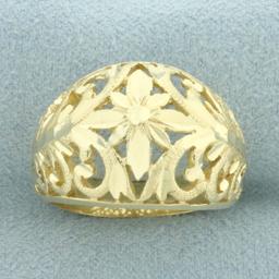 Cut Out Bombe Ring In 14k Yellow Gold