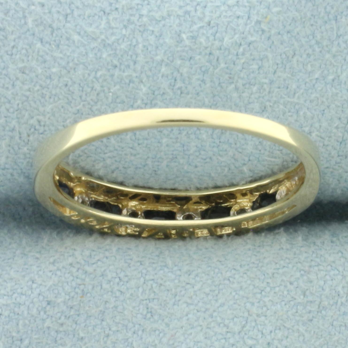 Sapphire And Diamond I Love You Ring In 10k Yellow Gold