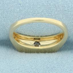Tension Set Diamond Solitaire Ring In 14k Yellow Gold
