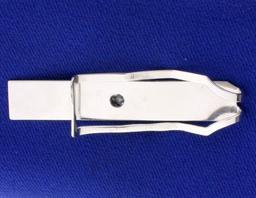 Vintage 1/2ct Old European Cut Diamond Tie Clip In 10k White Gold