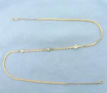 1ct Diamond Station Necklace In 14k Yellow Gold