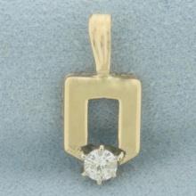 Unique Diamond Geometric Pendant In 14k Yellow Gold