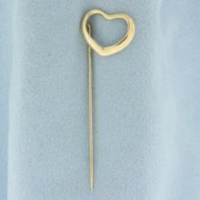 Heart Stick Pin In 14k Yellow Gold