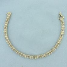 Double Row Diamond Tennis Bracelet In 10k Yellow Gold