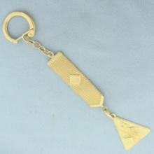 Italian Saint Christopher Key Chain In 18k Yellow Gold