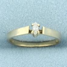 Marquise Solitaire Diamond Engagement Ring In 10k Yellow Gold