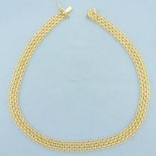 Italian 16 Inch Bismark Mesh Choker Necklace In 14k Yellow Gold