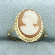Vintage Cameo Ring In 10k Yellow Gold