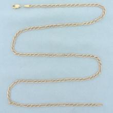 Figaro Link Chain Necklace In 14k Rose Gold