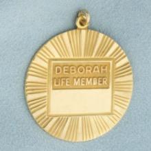 Deborah Life Member Medal Pendant In 10k Yellow Gold