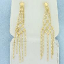 Italian Ball Bead Chandelier Earrings In 14k Yellow Gold