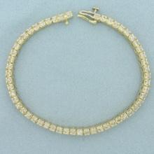 3ct Diamond Tennis Line Bracelet In 14k Yellow Gold