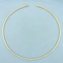 Italian Made 18 Inch Omega Link Necklace In 14k Yellow Gold
