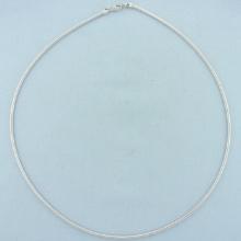 Omega Link Snake Necklace In 14k White Gold