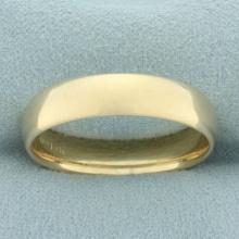 Mens Half Dome Wedding Band Ring In 14k Yellow Gold