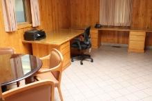 complete office, desk, chairs, round table & misc
