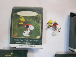 Lot of Hallmark Keepsake Ornaments with Winnie the Pooh, Snoopy, Scooby, snowman earrings, 4 oz