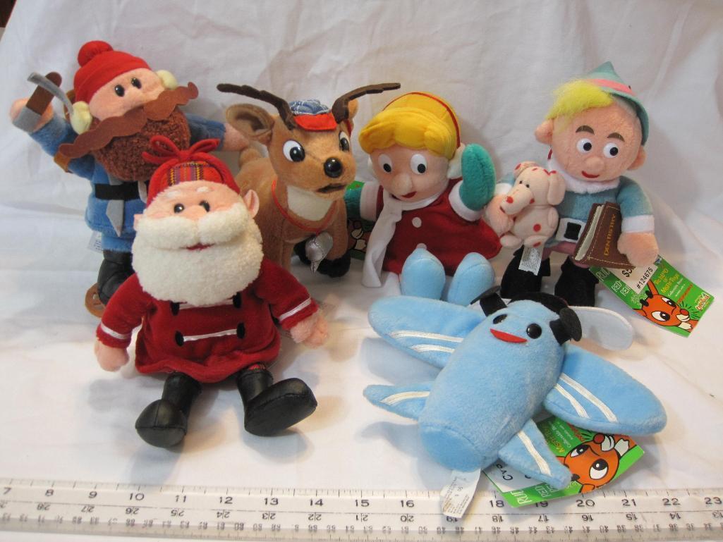 Lot of 6 Rudolph the Red-Nosed Reindeer Stuffins Plush Toys, 1 lb