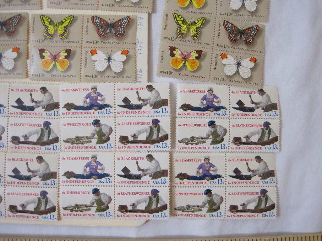 Lot of US 13 Cent Postage Stamps including 50th Anniversary of Solo Transatlantic Flight 1977, 1977