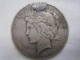 Two silver dollars, 1922 and 1926, 52.7 g