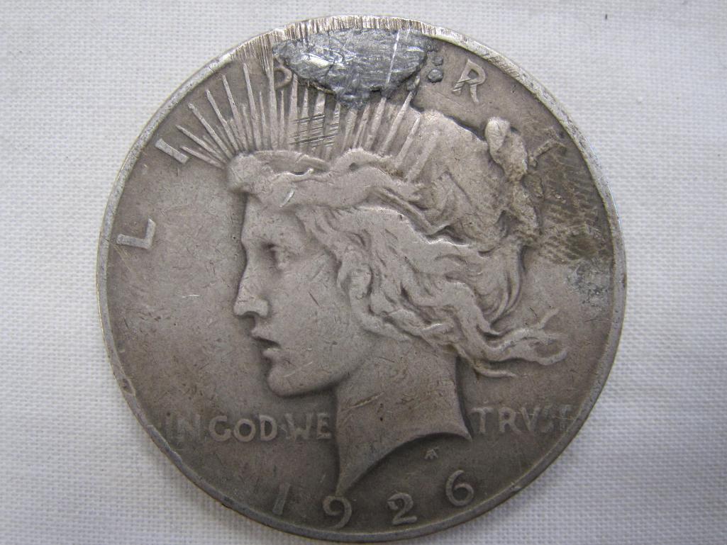 Two silver dollars, 1922 and 1926, 52.7 g