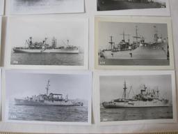 Lot of 12 vintage black and white Warship photographs, including Medusa, Navarro, Monrovia and
