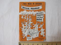 Lot of Vintage Club Ephemera including 64th Annual Convention of the Loyal Order of Moose Official
