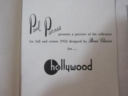 2 Vintage Bazaar Hollywood Public Square Designer Brochure for fall and winter 1952 collection, 2 oz