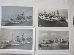 A dozen vintage black and white Warship photographs, including Aeolus, McCracken, La Grange and