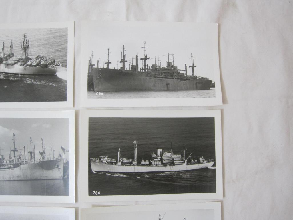A dozen vintage black and white Warship photographs, including Aeolus, McCracken, La Grange and