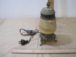 Vintage Brass and Stone Table Lamp
