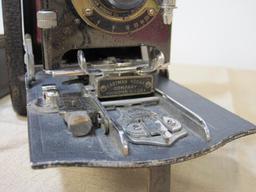 Vintage Kodak Eastman Folding Camera with Reid S Baker Washington DC emblem and Carry Case