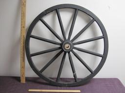 Wooden Wagon Wheel with Hub, approx 31 inches in diameter